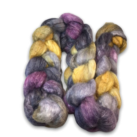 60% bfl, 30% bamboo rayon, 10% nylon spinning fiber