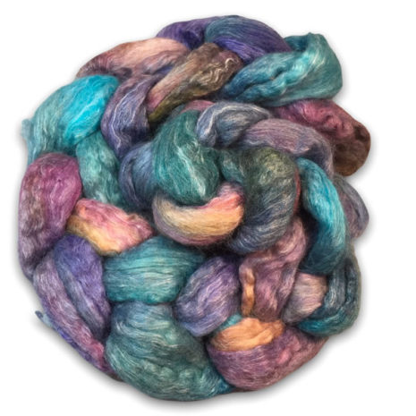 60% bfl, 30% bamboo rayon, 10% nylon 