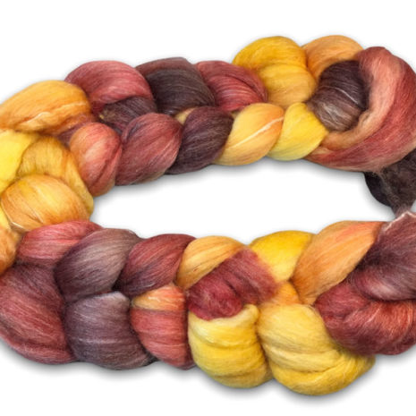 60% superwash merino, 30% bamboo rayon, 10% nylon spinning fiber