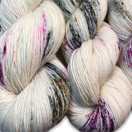 Amelia, indie hand dyed yarn, single ply merino wool used for crochet, knitting, weaving and other crafts