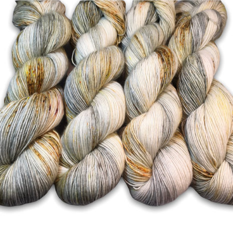 Hand dyed yarn, fingering weight single ply superwash merino wool