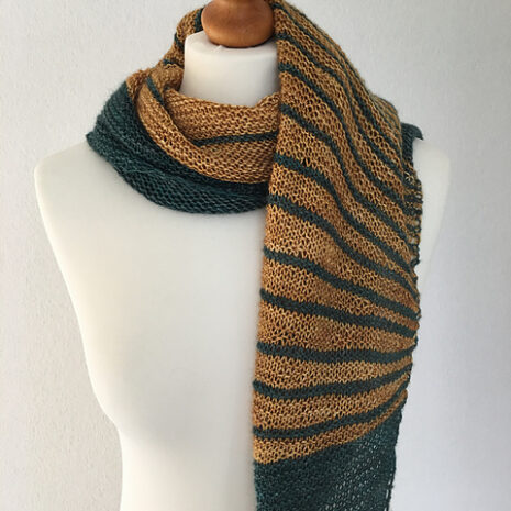 Merino and silk hand knitted shawl