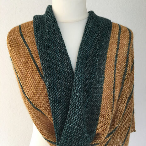 Merino and silk hand knitted shawl