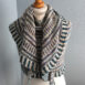 crescent shaped hand spun shawl