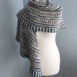 crescent shaped hand spun shawl