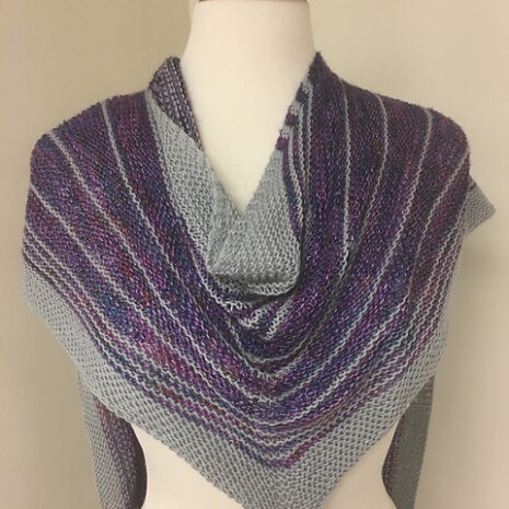 Merino and silk hand knitted shawl