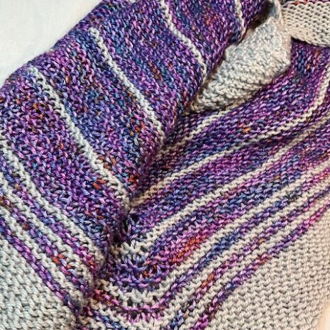 Merino and silk hand knitted shawl