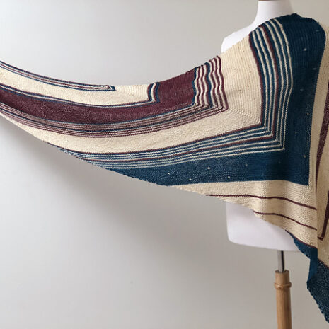 Merino and silk hand knitted shawl