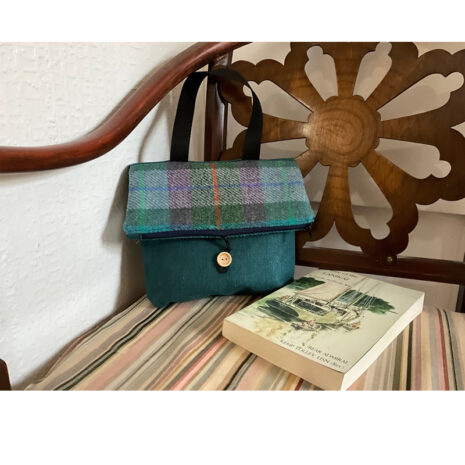 Harris tweed fold over bag