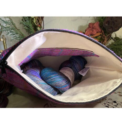 Harris Tweed pouch with interior pocket