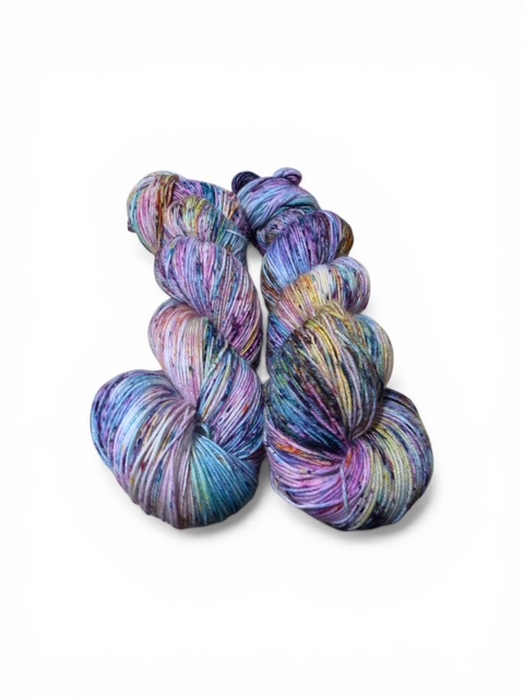 Speckle pink purple 4 ply merino nylon